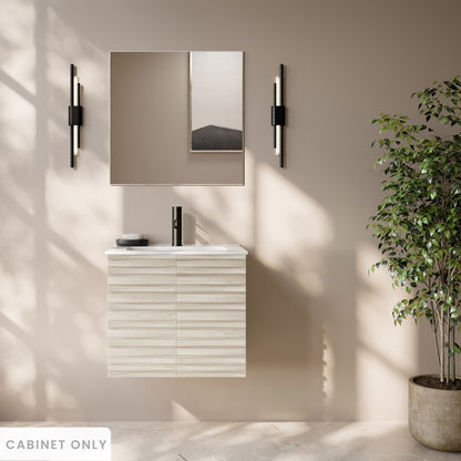 Cascade 24" Wall-Mounted Bathroom Vanity Cabinet without Top in White Oak