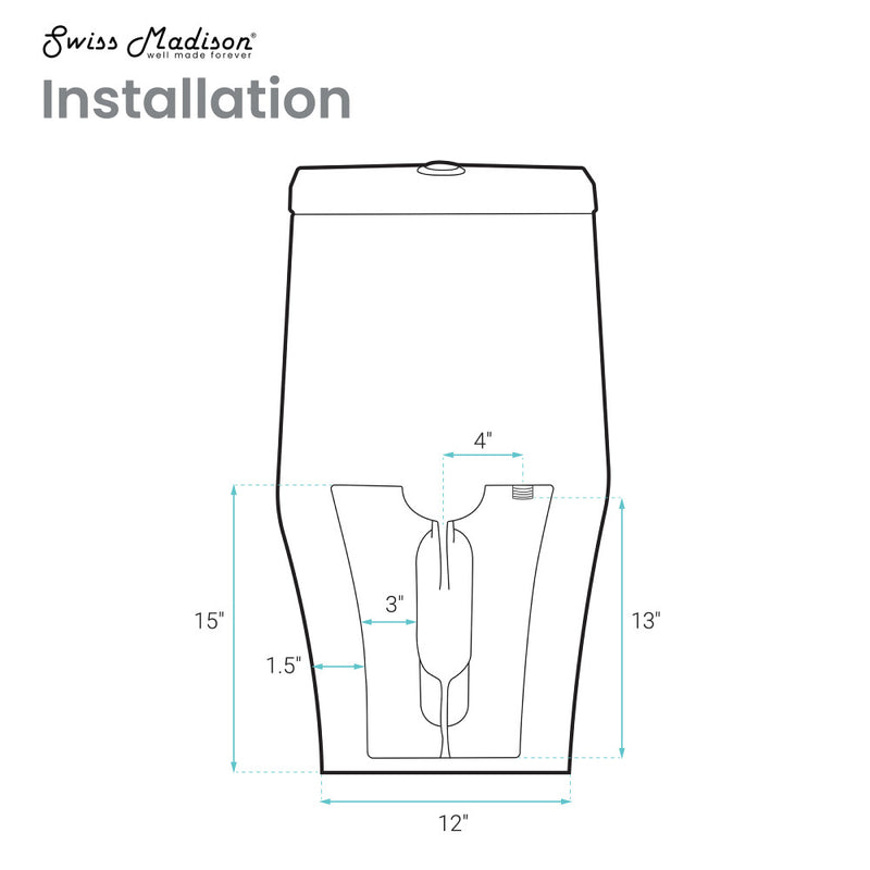 Ivy One Piece Toilet Dual Vortex Flush in Glossy Black 1.1/1.6 gpf