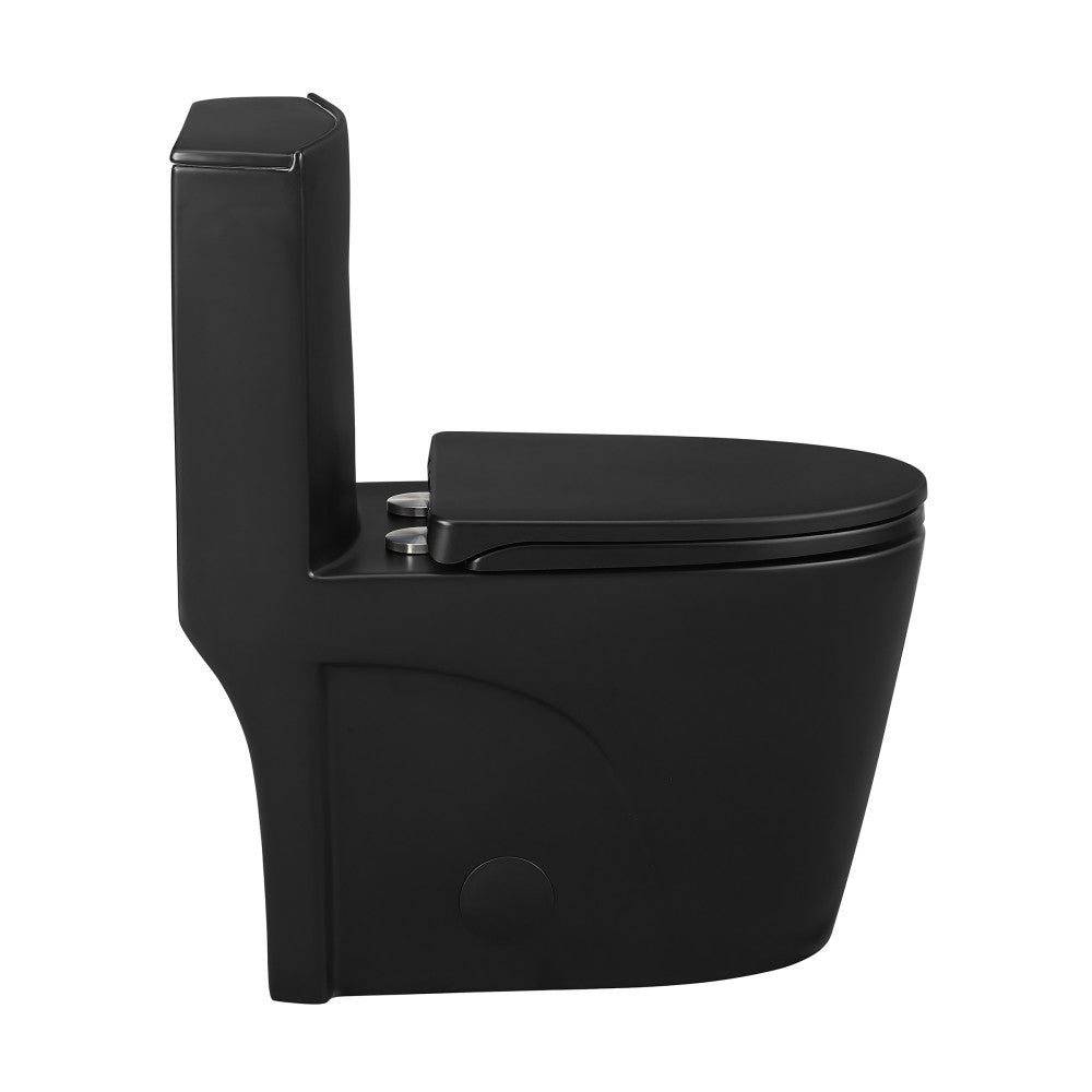 St. Tropez One-Piece 12" Rough-in 1.28 GPF Right-Hand Vortex Flush Elongated Toilet in Matte Black