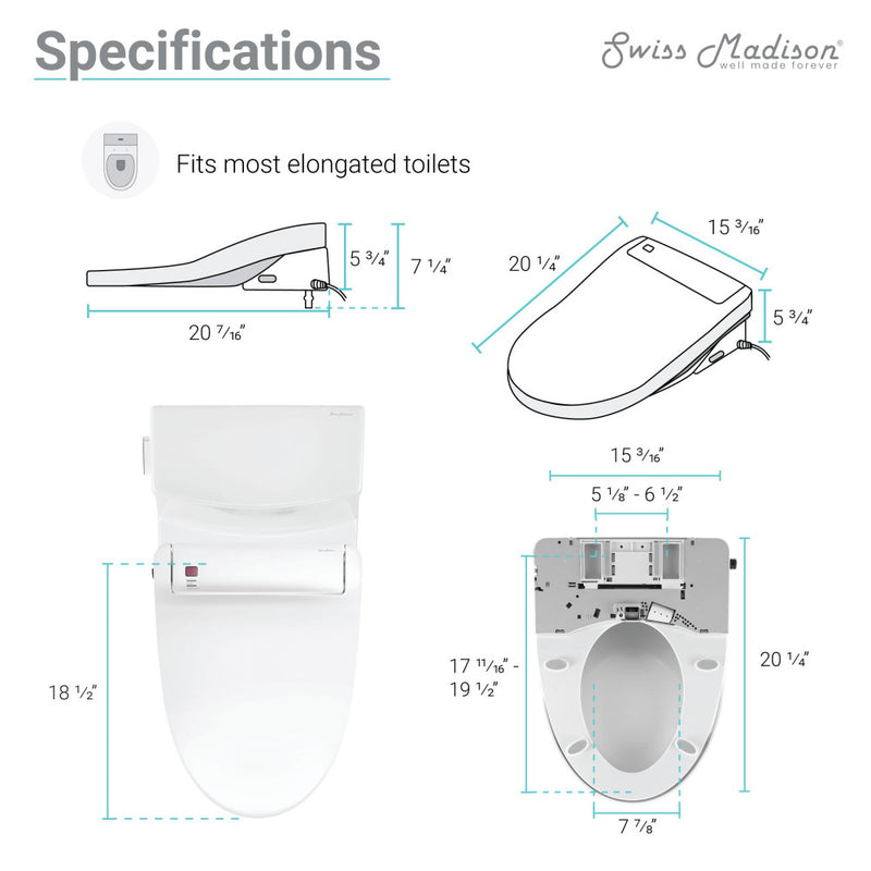 Virage One-Piece Toilet with Vivante Smart Seat Left Side Flush Handle 1.28 gpf