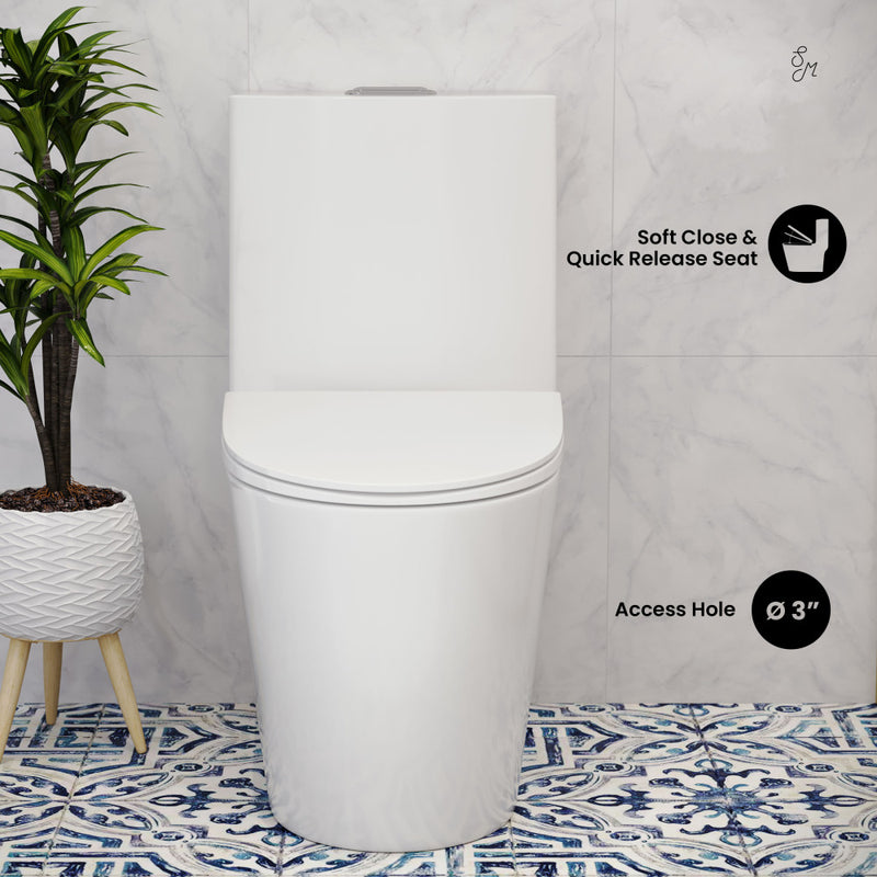 St. Tropez One Piece Elongated Toilet Dual Vortex Flush 1.1/1.6 gpf with 10" Rough In (6 - Pack)