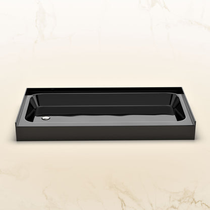 Voltaire 60 x 30 Shower Pan Base with Left Drain in Glossy Black