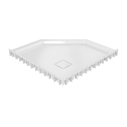 Marquette 36" x 36" Neo-Angle Single-Threshold Shower Pan Base with Center Drain in Glossy White