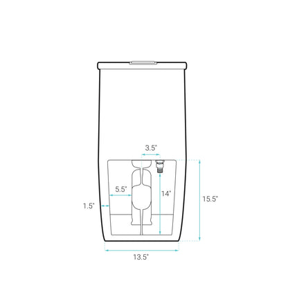 St. Tropez One-Piece Elongated Toilet Vortex Dual-Flush 1.1/1.6 gpf