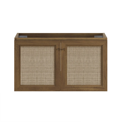 Classe 36" Wall-Mounted Bathroom Vanity in Brown Oak without Sink Top