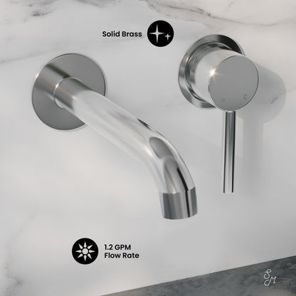 Ivy Single-Handle Wall Mount Bathroom Faucet in Polished Chrome