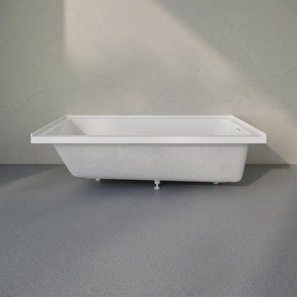 Voltaire 60 x 36 Right Drain Soaking Alcove Bathtub in Glossy White with Integrated Overflow, Drain Included