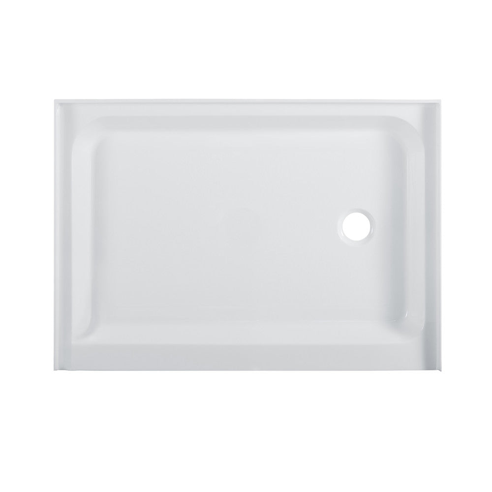 Voltaire 48" x 36" Acrylic White, Single-Threshold, Right Drain, Shower Base