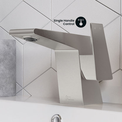 Carre Single Hole, Single-Handle, Bathroom Faucet in Brushed Nickel