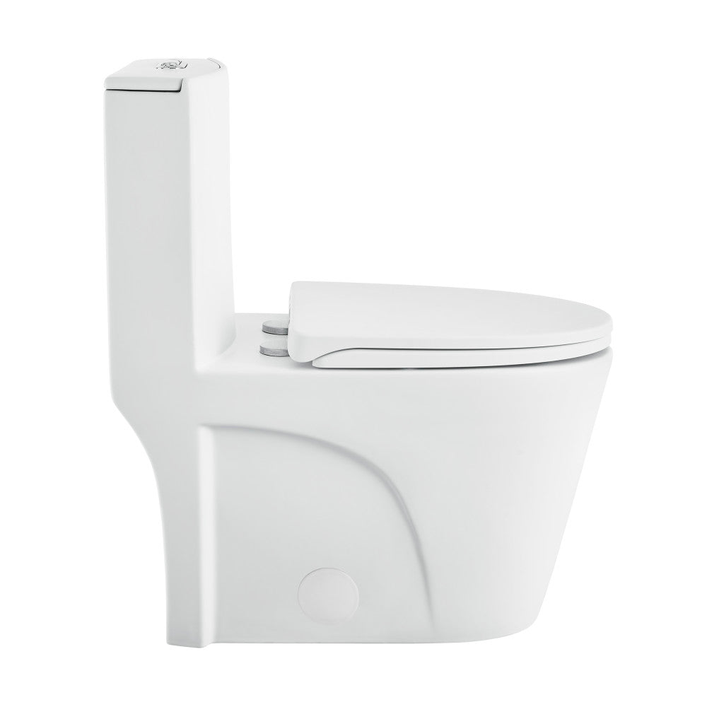 St. Tropez One-Piece 14" Rough-in 1.1/1.6 GPF Dual Top Vortex Flush Elongated Toilet in Matte White