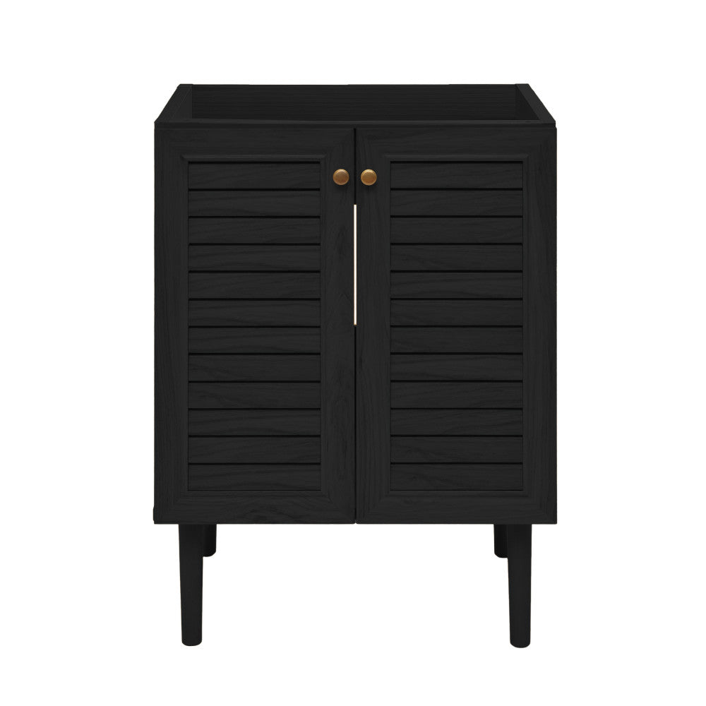 Bron 24" Freestanding Bathroom Vanity Cabinet without Top in Black Oak