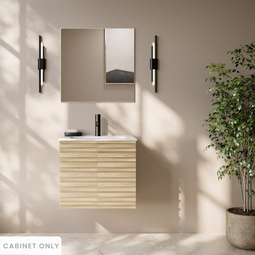 Cascade 24" Wall-Mounted Bathroom Vanity Cabinet without Top in Natural Oak