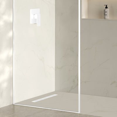 Voltaire 24" Stainless Steel Linear Shower Drain in Matte White