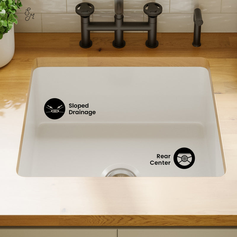 Rochelle 24 x 18 ceramic single basin, drop-in/undermount kitchen sink