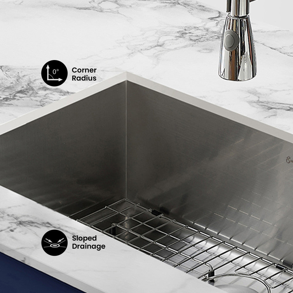 Tourner 27 x 19 Stainless Steel, Single Basin, Undermount Kitchen Sink