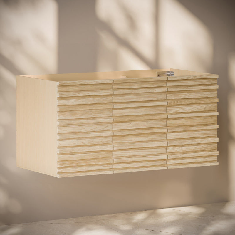 Cascade 48" Wall-Mounted Bathroom Vanity Cabinet without Top in Natural Oak