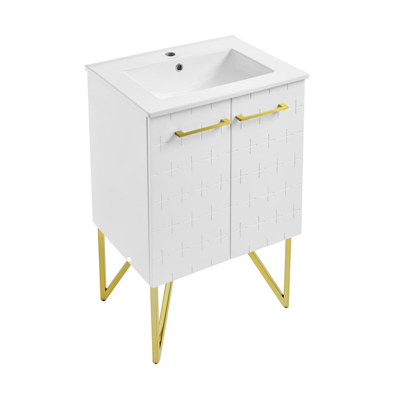 Annecy 24" Freestanding Bathroom Vanity in Galaxy White with Sink Top