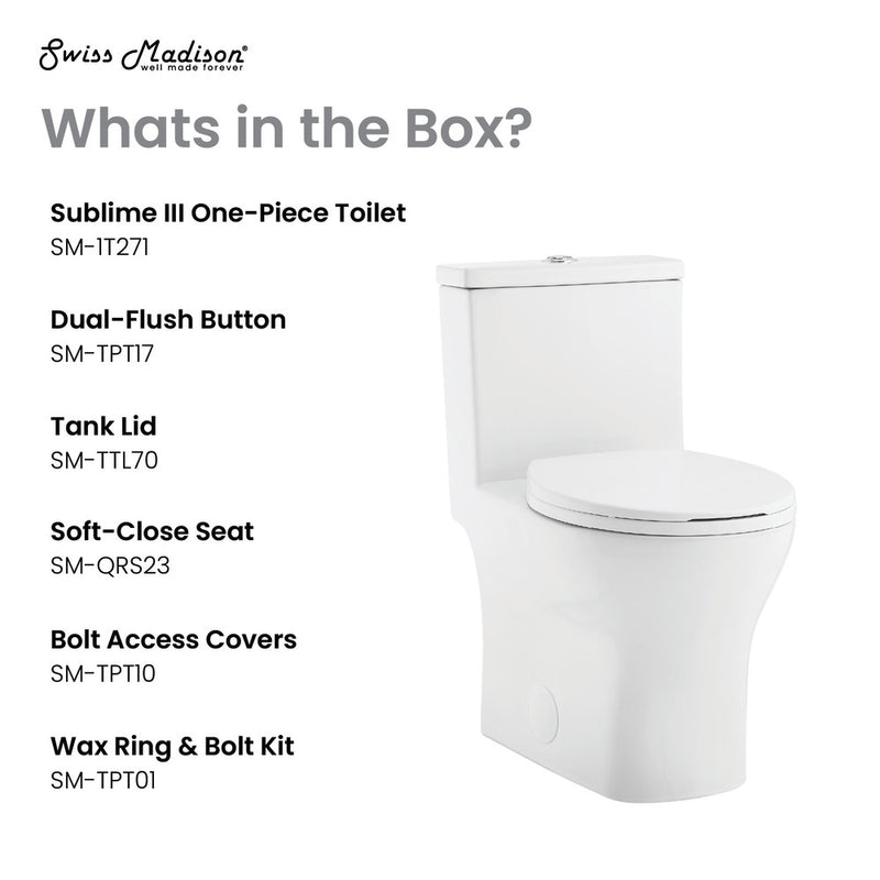 Sublime III One-Piece Round Toilet Vortex™ Dual-Flush 0.95/1.26 gpf