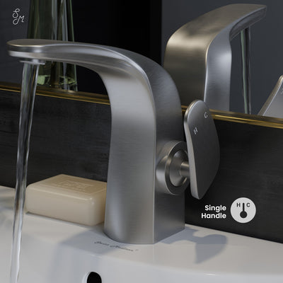 Chateau Single Hole, Single-Handle, Bathroom Faucet in Brushed Nickel