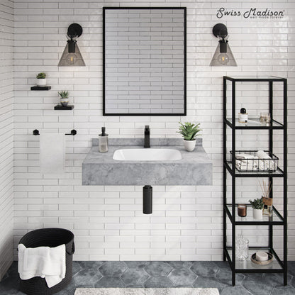 Avancer 36'' Wall Mount Sink In Storm Gray