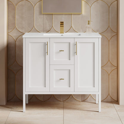Forme 36" Modular Freestanding Bathroom Vanity with Sink Top in White