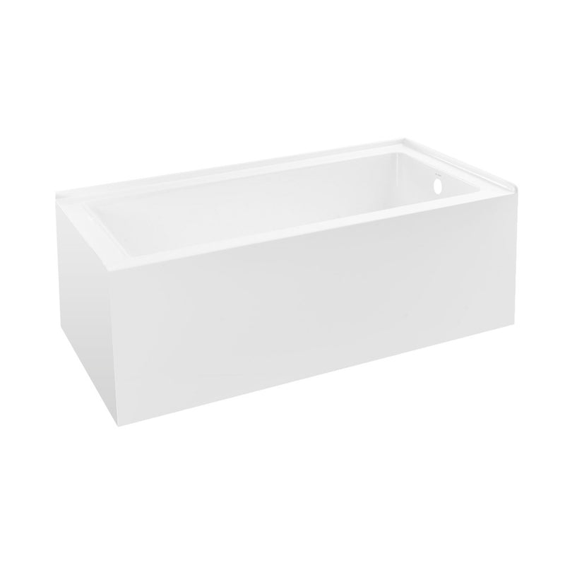 Voltaire 72 x 36 Right Drain Soaking Alcove Corner Apron Bathtub in Glossy White