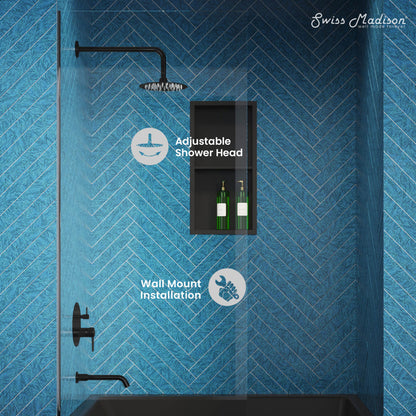 Ivy Single-Handle 1-Spray Tub and Shower Faucet in Matte Black (Valve Included)