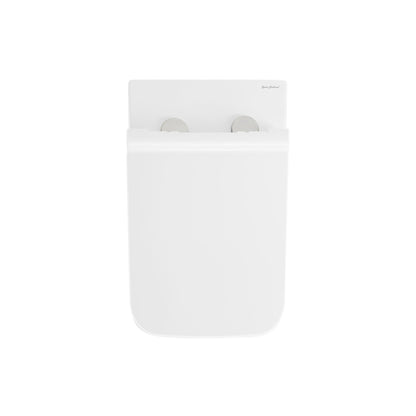 Concorde Wall-Hung Toilet Bundle 0.8/1.6 GPF Dual Flush in Glossy White with Brass Flush Plate