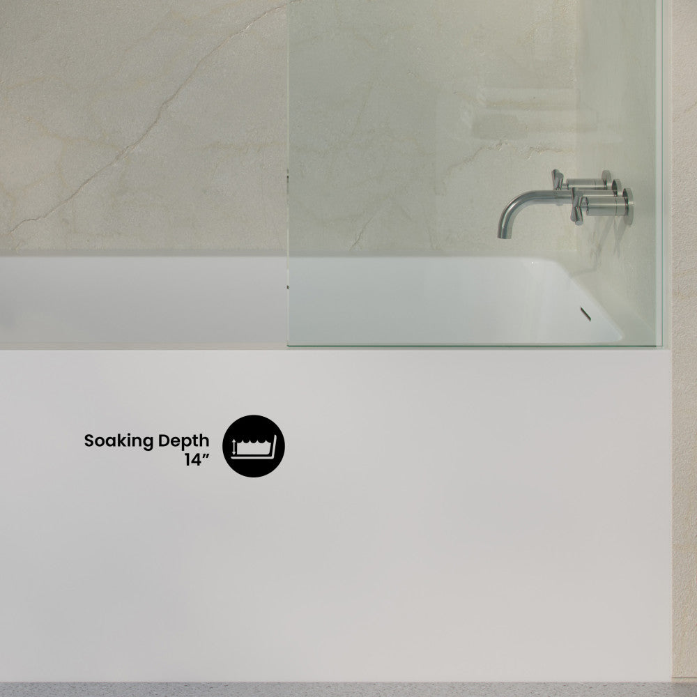 Voltaire 72 x 32 Skirted Right Drain Soaking Alcove Bathtub in Glossy White, Drain Included