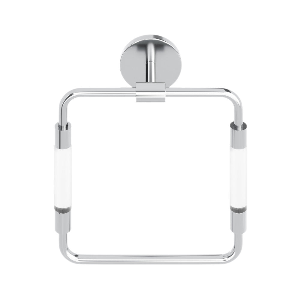 Verre Acrylic Square Towel Ring in Chrome