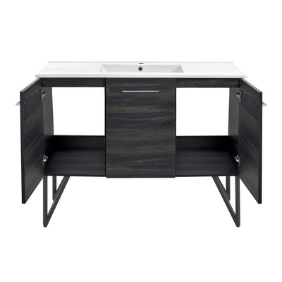 Annecy 48" Freestanding Bathroom Vanity in Black Walnut with Sink Top