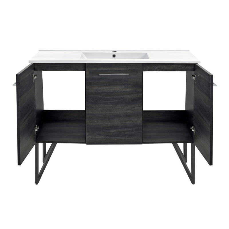 Annecy 48" Freestanding Bathroom Vanity in Black Walnut with Sink Top