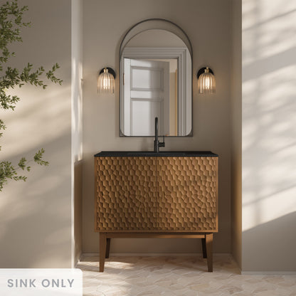 30" Vanity Sink Top in Glossy Black