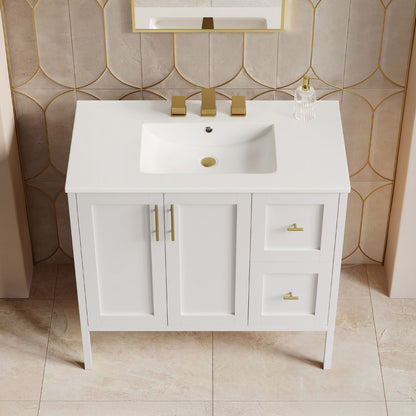 Forme 36" Modular Freestanding Bathroom Vanity with 3-Hole Widespread Top in White