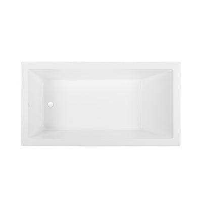Voltaire 66 x 36 Reversible Drain Soaking Drop-in Bathtub in Glossy White with Integrated Overflow, Drain Included