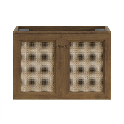 Classe 30" Wall-Mounted Bathroom Vanity in Brown Oak without Sink Top
