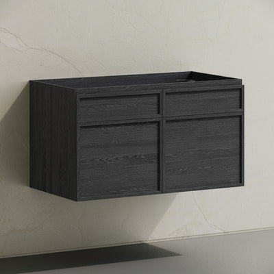 St. Tropez 36" Wall-Mounted Bathroom Vanity Cabinet without Top in Black Oak