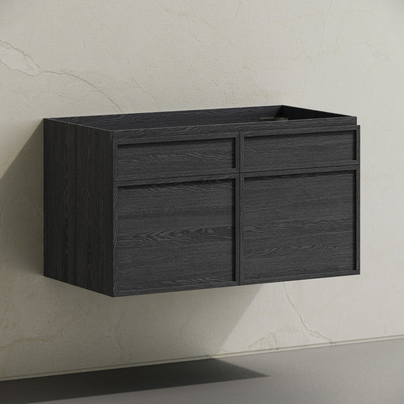 St. Tropez 36" Wall-Mounted Bathroom Vanity Cabinet without Top in Black Oak