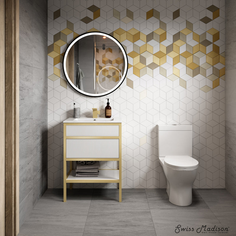 Cache 24" Freestanding Bathroom Vanity in White with Sink Top