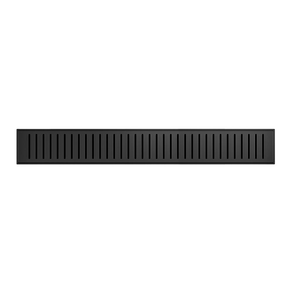 Voltaire 24" Stainless Steel Linear Shower Drain in Matte Black