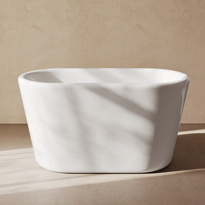 Nanterre 51" Japanese Soaking Freestanding Bathtub in Glossy White, Drain Included
