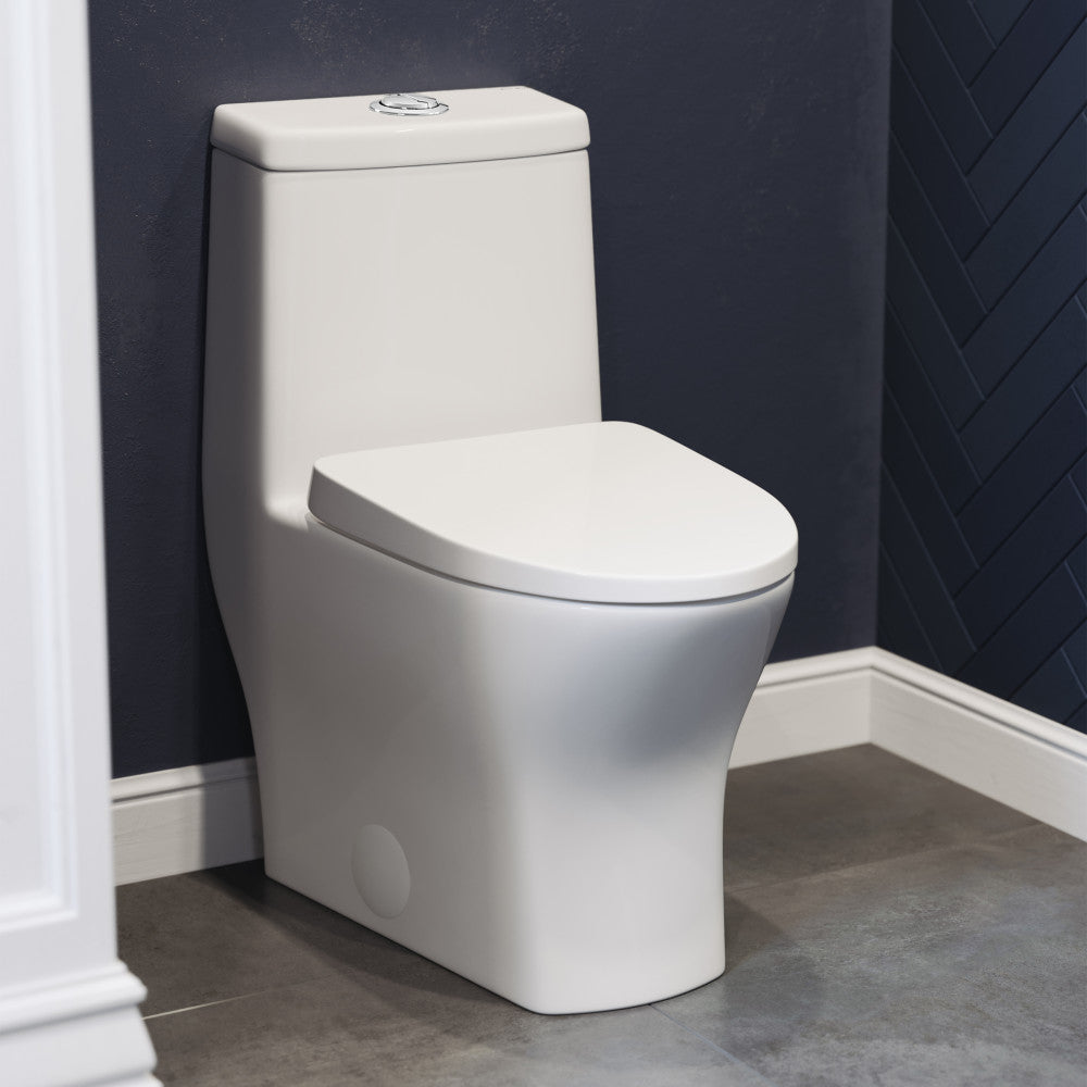 Sublime II One-Piece 12" Rough-in 1.1/1.6 GPF Dual Top Flush Round Compact Toilet in Glossy White