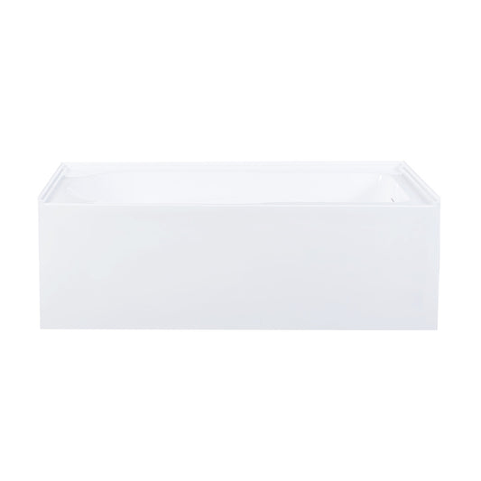 Voltaire 60 x 30 Skirted Right Drain Soaking Apron Bathtub in Glossy White with Integrated Overflow and Armrest, Drain Included
