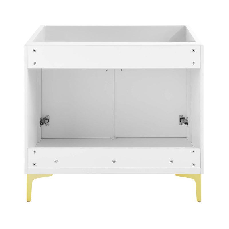 Voltaire 36" Single, Bathroom Vanity in White with Gold Hardware - Cabinet Only