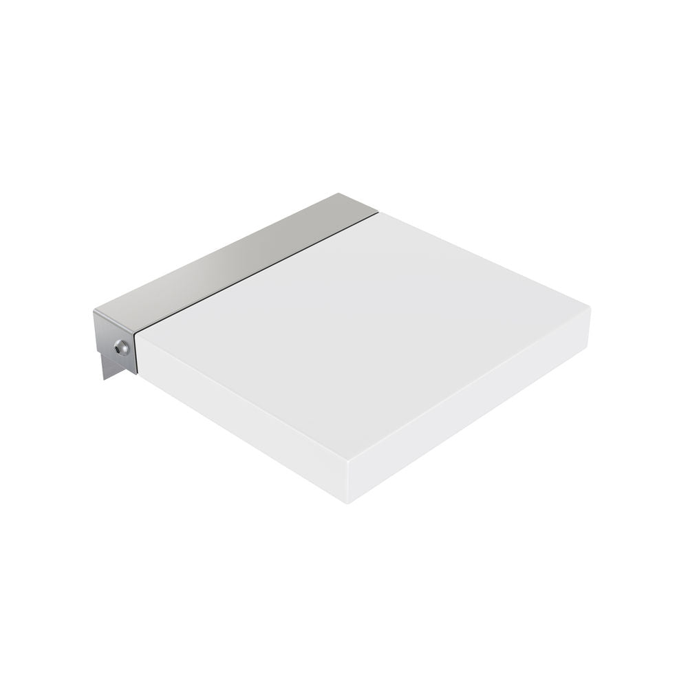 Avenir 14" x 13" Folding Wall-Mounted Shower Seat in Glossy White, PU Leather Padded