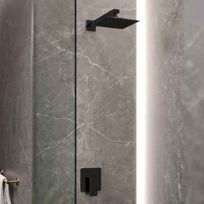Concorde Single-Handle 1 Spray 8" Wall Mounted Fixed Shower Head in Matte Black (Valve Included)