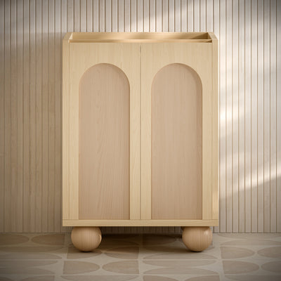 Plaisir II 24" Freestanding Bathroom Vanity Cabinet without Top in Natural Oak