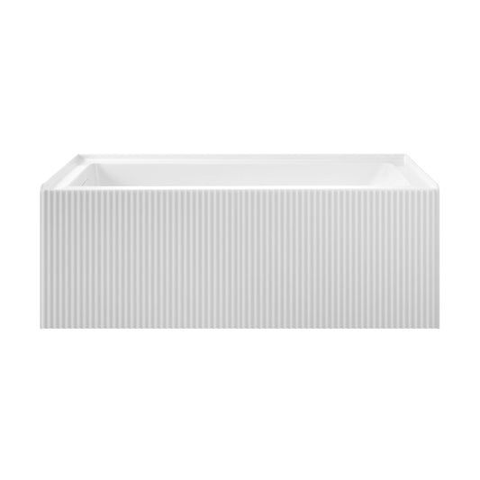 Lafayette 60 x 32 Skirted Left Drain Soaking Apron Bathtub in Glossy White with Integrated Overflow and Drain