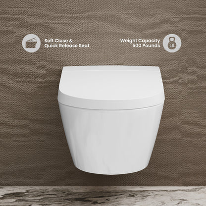 Pur Smart Wall-Hung Bidet Toilet with Matte White Actuator