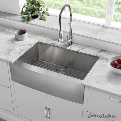 Rivage 30 x 21 Stainless Steel, Single Basin, Farmhouse Kitchen Sink with Apron